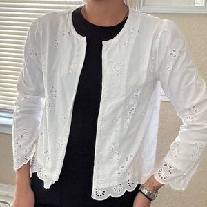 Ann Taylor Flower Swiss Embroidery Jacket Size Small